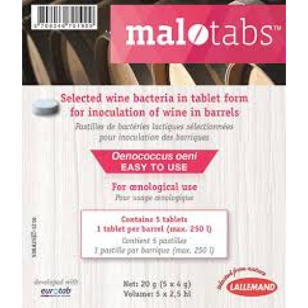 Lallemand Malotabs Starterkultur für den biologischen Säureabbau Set zu 5 x 2.5 hl.